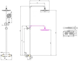 Душевая стойка Lemark Yeti LM7010C с термостатом
